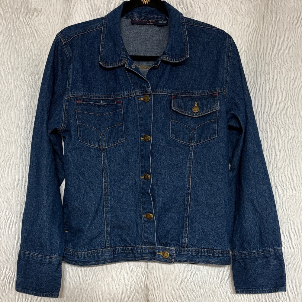 Vintage Kyoto Kasuals Jean Jacket Womens Western Blue Chore Coat -Size Large